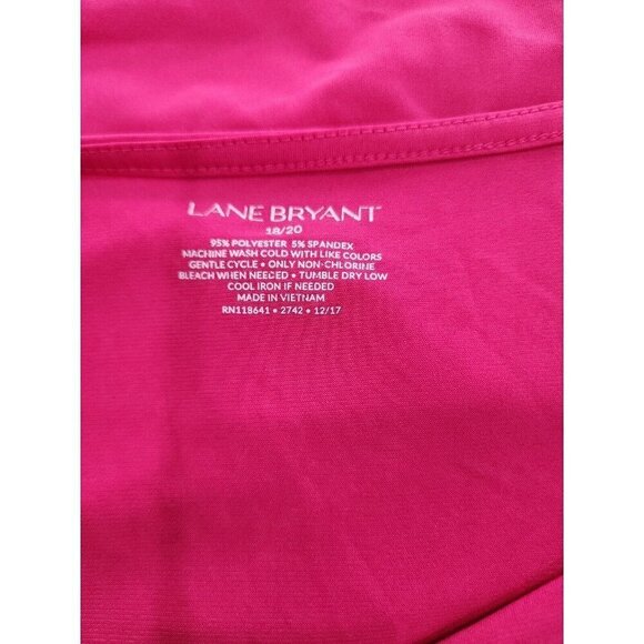 Lane Bryant Top Drapey Neckline Pink Stretchy Short Cap Sleeve Women's 18 20 - Picture 4 of 6